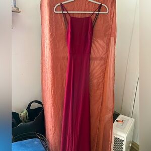 Lulus maroon floor length dress size small.